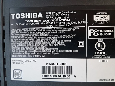 Toshiba 19LV61K Image