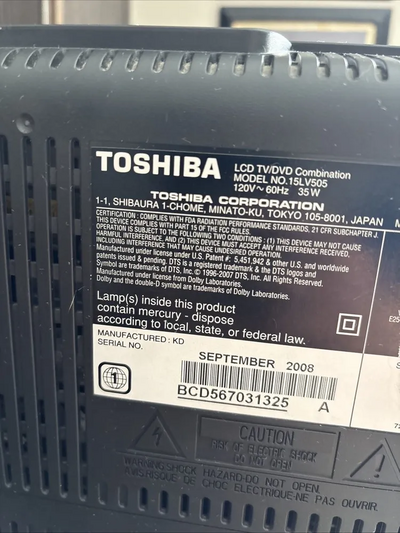 Toshiba 15LV505 Image