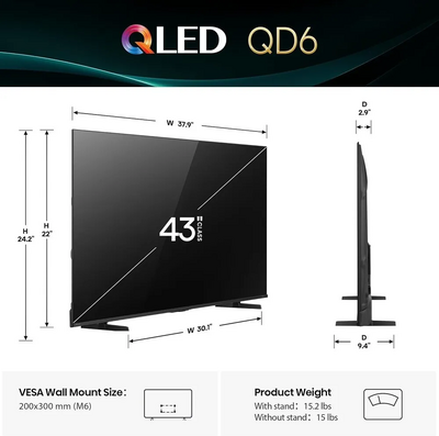 Unbranded 43 inch QLED 4K Smart TV Image