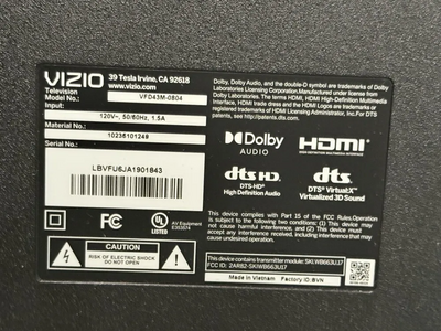 VIZIO VFD43M-0804 Image