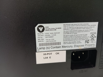 VIZIO Va22l fhdtvi0t Image