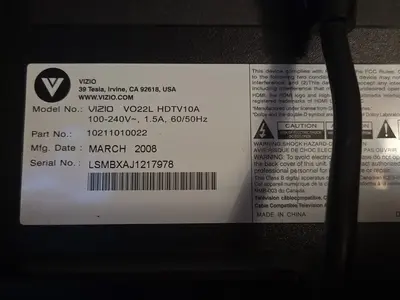 VIZIO Vo22l hdtvioa Image