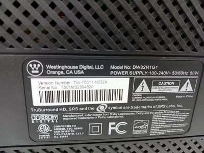 Westinghouse Dw32h1g1 Image
