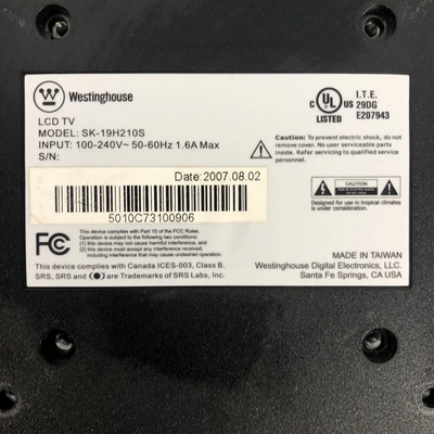 Westinghouse W1603 Image