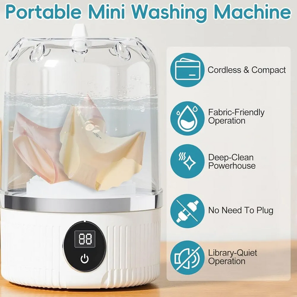 CRIVERY Portable Automatic Mini Washing Machine image
