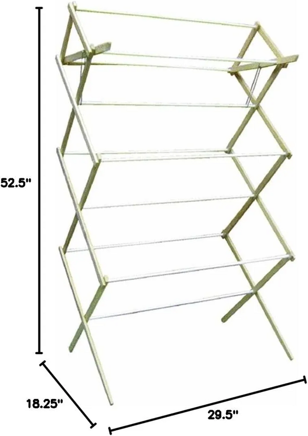 Madison Mill 52.5 in. H x 18.25 in. W x 29.5 in. D Wood Clothes Drying Rack image