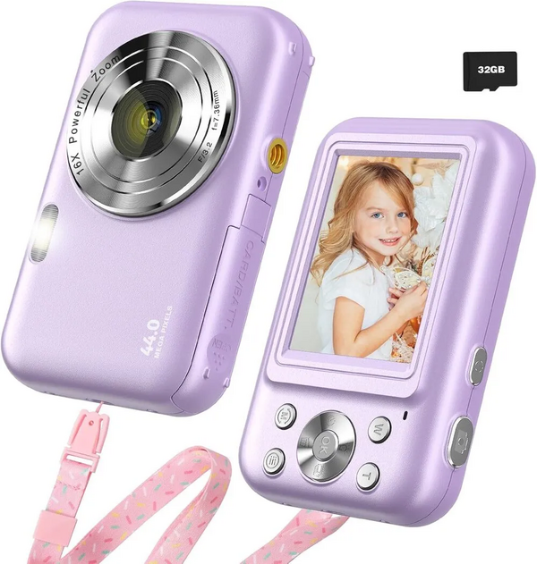 DGVDO Purple Digital  with 32G Micro SD Card and Rechargeable Battery image