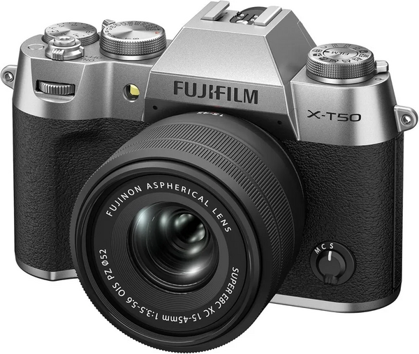 Fujifilm X-T50 Body, Silver with XC15-45mmF3.5-5.6 OIS PZ Lens Kit image