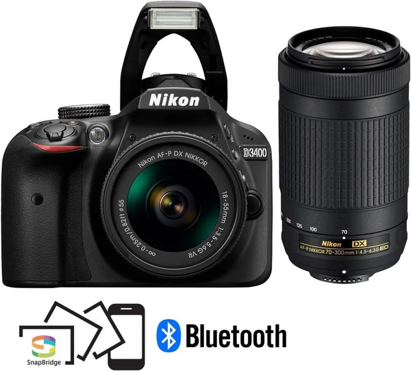 Nikon D3400 DOUBLE ZOOM LENS KIT-REFURB image