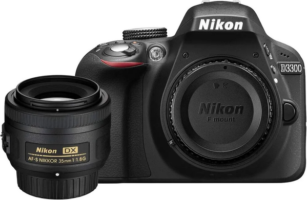 Nikon D3300 DSLR Body (Black) w/ 35mm f/1.8G image