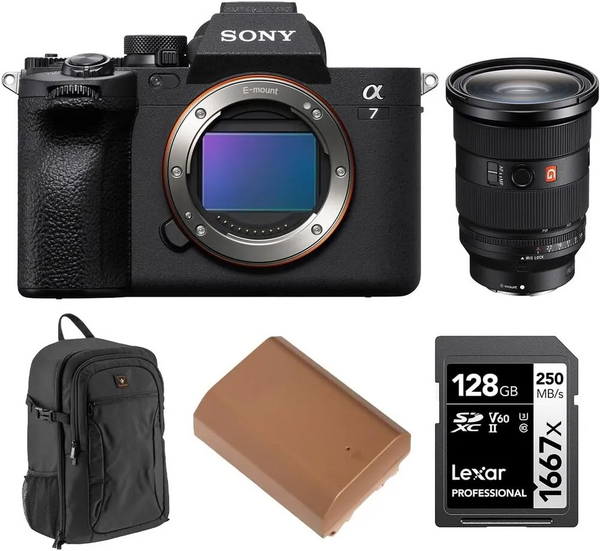 Sony Alpha a7 IV Mirrorless  with FE 24-70mm f/2.8 GM II Lens,UHS-II SDXC Memory Card,Alpine 200 Lightweight Compact ,NP-FZ100 17.3Wh 7.2V 2400mAh Lithium-Ion Battery Pack with USB-C image
