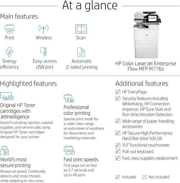 HP LaserJet Enterprise MFP M776z image