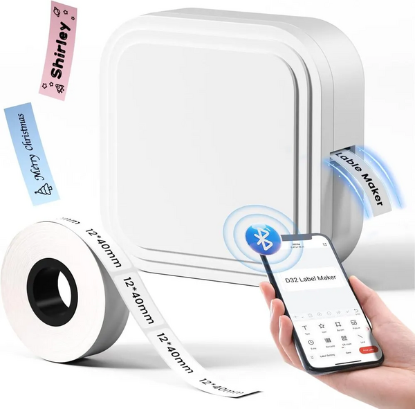 Label maker machine with tape D32 label maker for school home office image