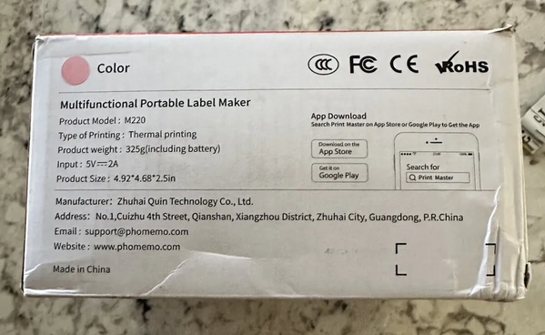 Phomemo M220 black label maker image