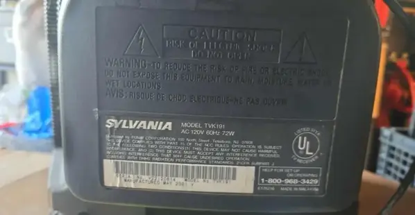 SYLVANIA Tvk191 image